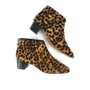 Nine West Leopard Print Brown Black Ankle Boots